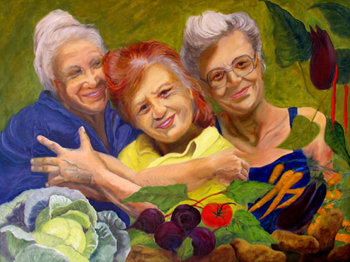Joyful Harvest, contemporary oil painting by Ellert Art